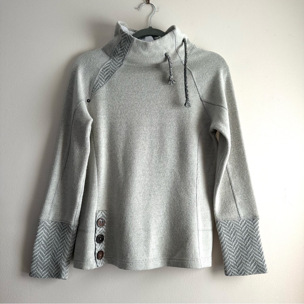 Prana • Wool Blend Knit Mock Neck Sweater in White‎